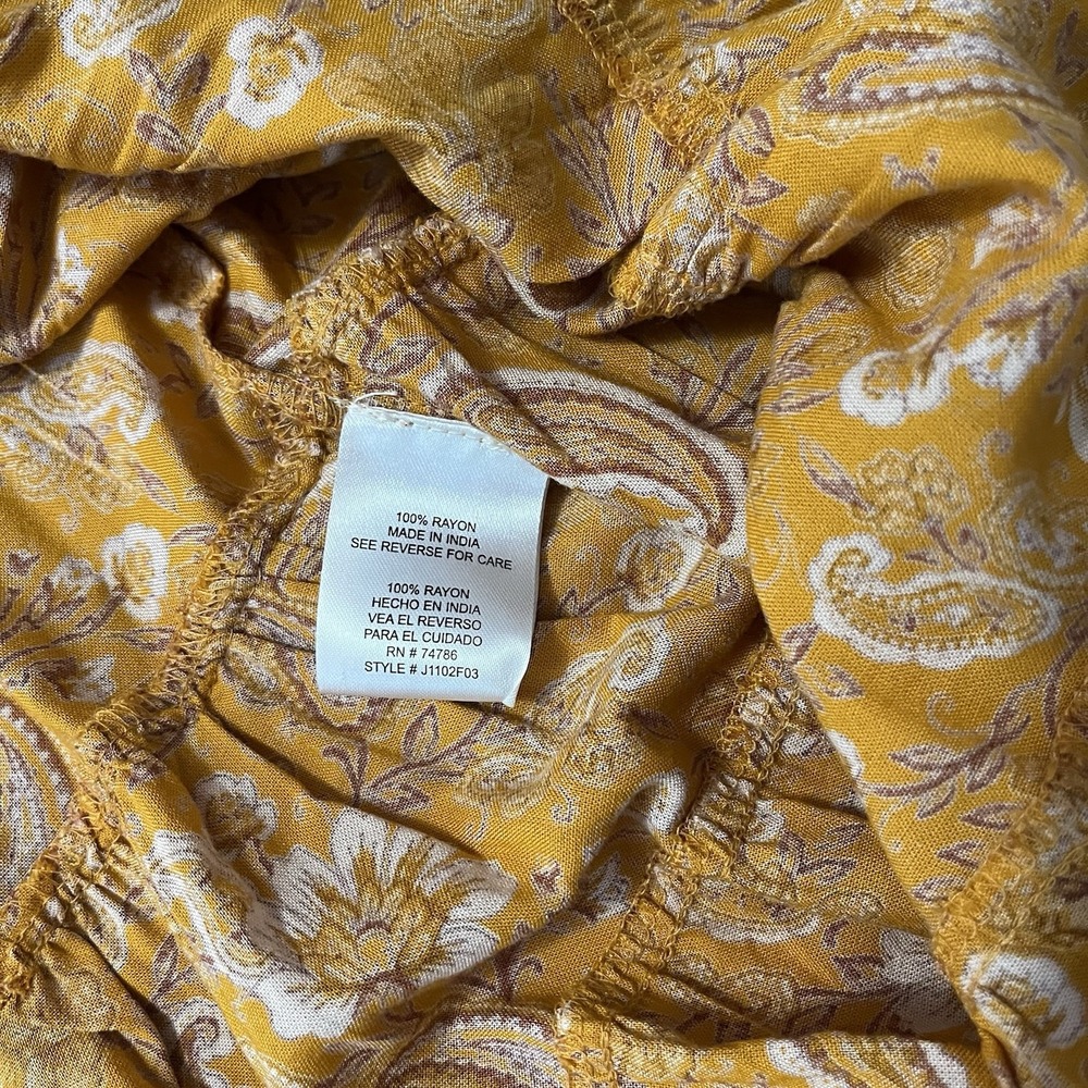 Patrons of Peace Anthropologie Tiered Orange Paisley Peasant Boho Sz S Festival - Picture 6 of 7